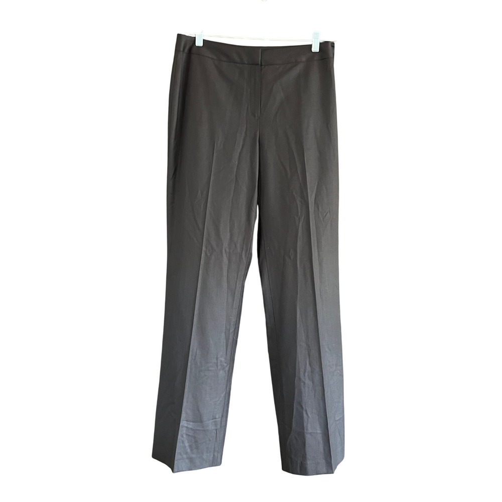 Lafayette 148 New York Brown Wool Blend Straight Leg Pants Size 8 NWT 1P090Z664